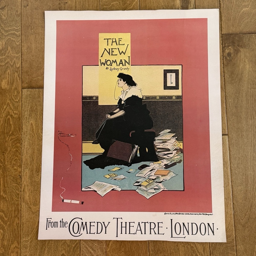 Vintage The New Woman Theatre Poster Print 22x28 David Allen Art Nouveau